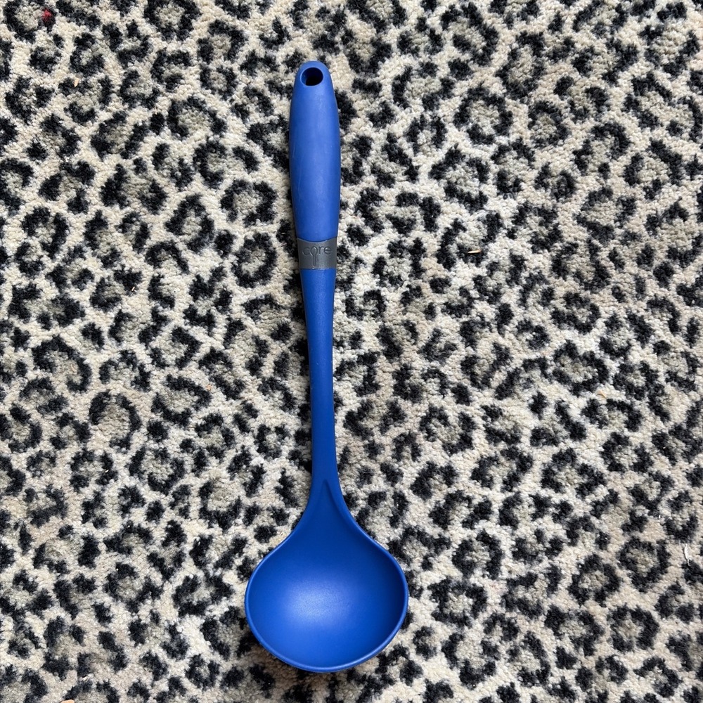 Bright‎ Blue Core Ladel Soup Spoon Hard Plastic Kitchen Serving